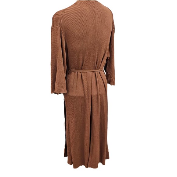 Everlane Ribbed Wrap Midi Dress Size XS Women's 3/4 sleeve - Picture 3 of 11